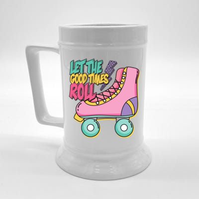 Let The Good Times Roll 80s Retro Roller Skate Beer Stein