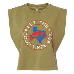 Let The Good Times Boil Texas Crawfish Boil Funny Cajun Garment-Dyed Women's Muscle Tee