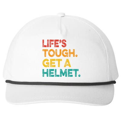 Life's Tough Get a Helmet Man Funny Vintage Snapback Five-Panel Rope Hat