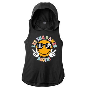 Let The Games Begin Field Day Smile Face Ladies PosiCharge Tri-Blend Wicking Draft Hoodie Tank