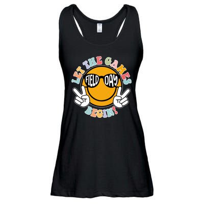 Let The Games Begin Field Day Smile Face Ladies Essential Flowy Tank