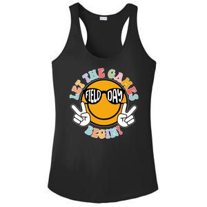 Let The Games Begin Field Day Smile Face Ladies PosiCharge Competitor Racerback Tank