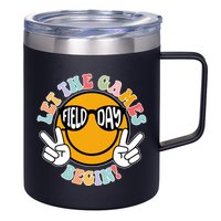 Let The Games Begin Field Day Smile Face 12oz Stainless Steel Coffee Mug