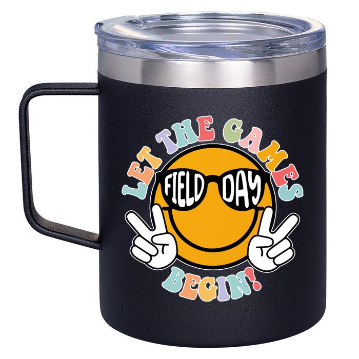 Let The Games Begin Field Day Smile Face 12oz Stainless Steel Coffee Mug