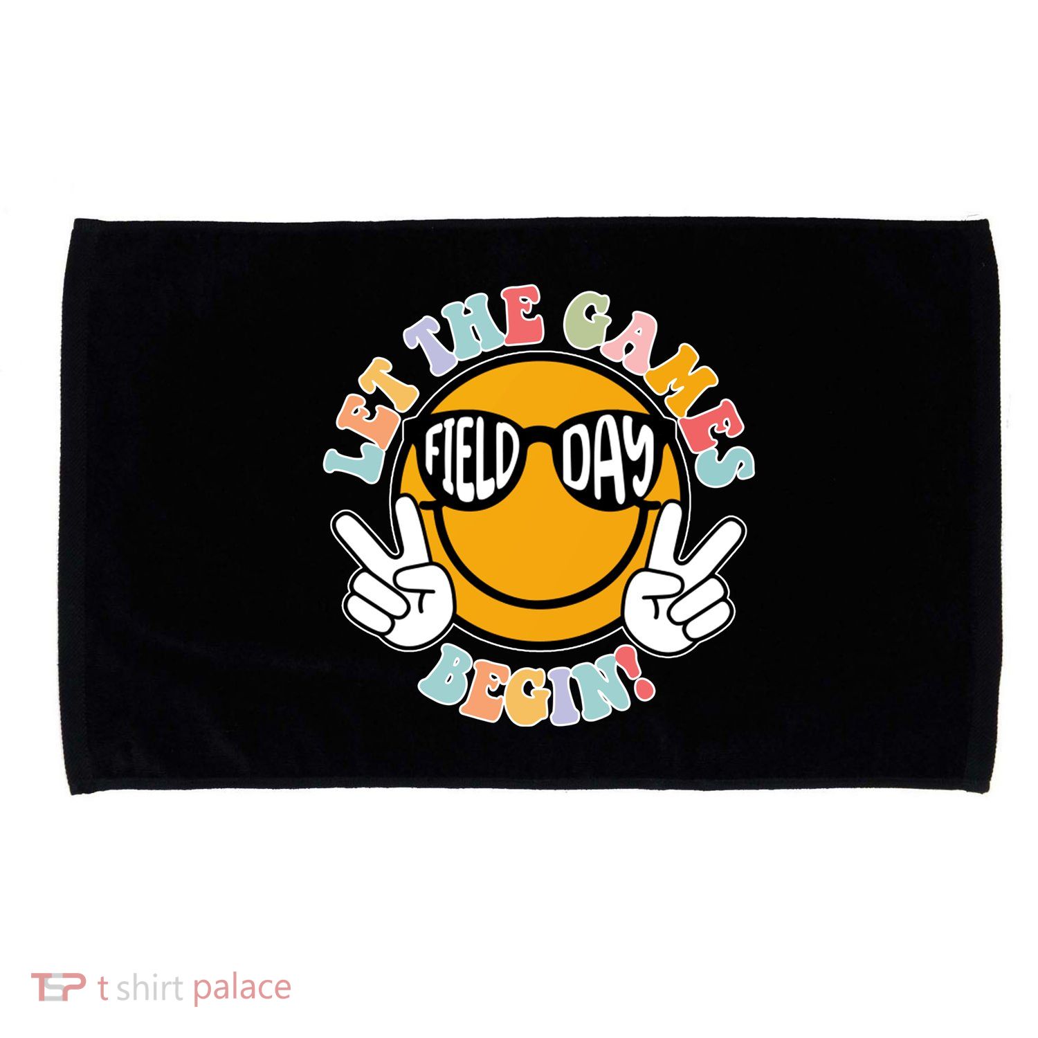 Let The Games Begin Field Day Smile Face Microfiber Hand Towel