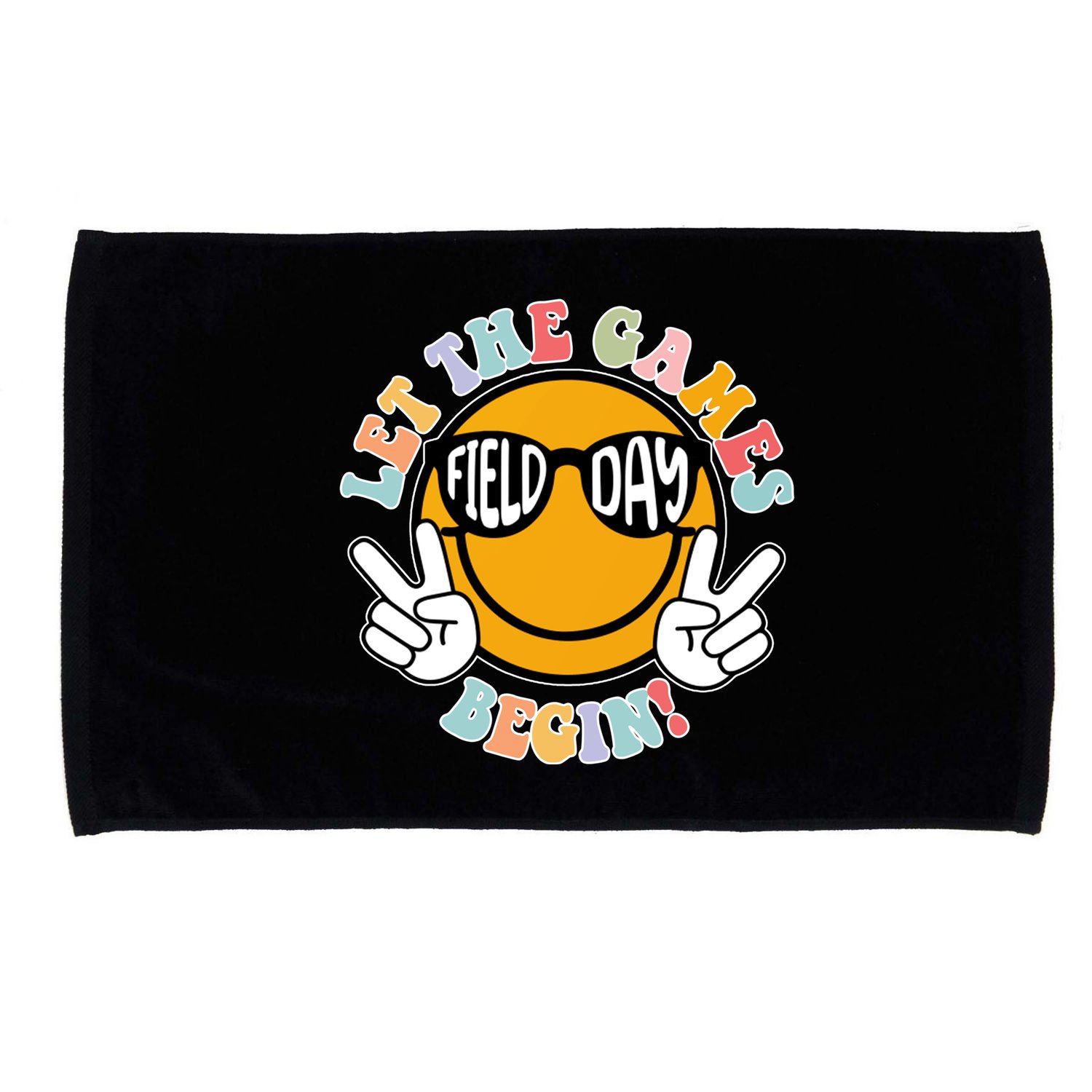 Let The Games Begin Field Day Smile Face Microfiber Hand Towel