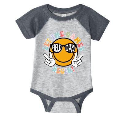 Let The Games Begin Field Day Smile Face Infant Baby Jersey Bodysuit