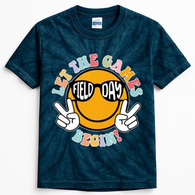 Let The Games Begin Field Day Smile Face Kids Tie-Dye T-Shirt