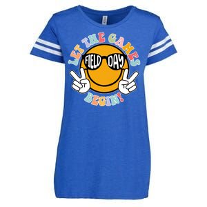 Let The Games Begin Field Day Smile Face Enza Ladies Jersey Football T-Shirt