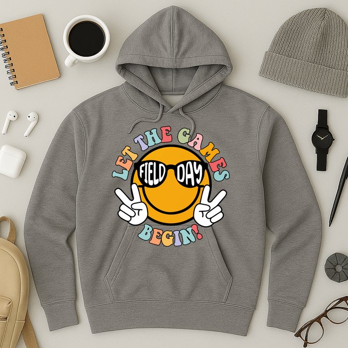 Let The Games Begin Field Day Smile Face Hoodie