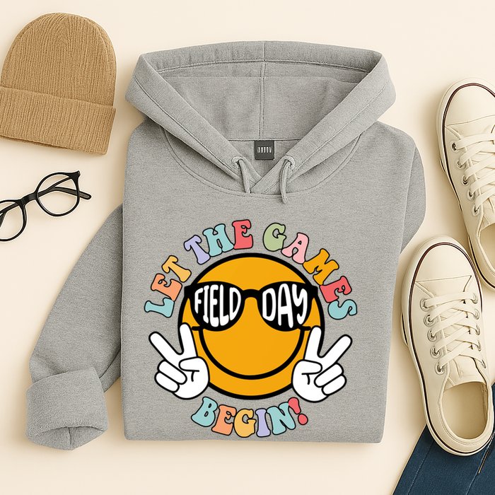 Let The Games Begin Field Day Smile Face Hoodie