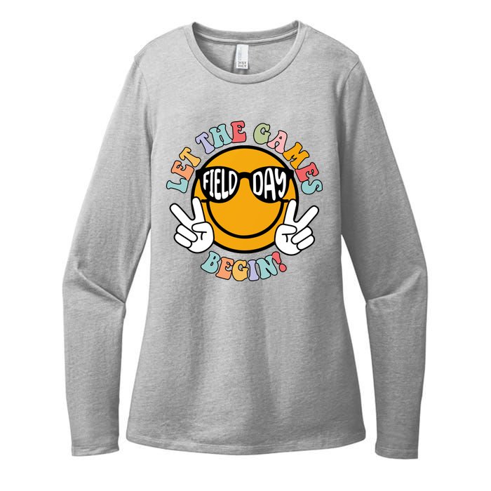 Let The Games Begin Field Day Smile Face Womens CVC Long Sleeve Shirt