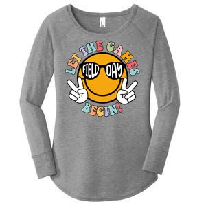 Let The Games Begin Field Day Smile Face Women's Perfect Tri Tunic Long Sleeve Shirt