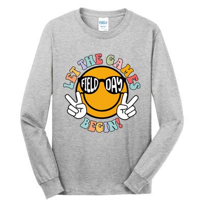 Let The Games Begin Field Day Smile Face Tall Long Sleeve T-Shirt