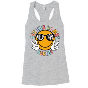 Let The Games Begin Field Day Smile Face Women's Racerback Tank