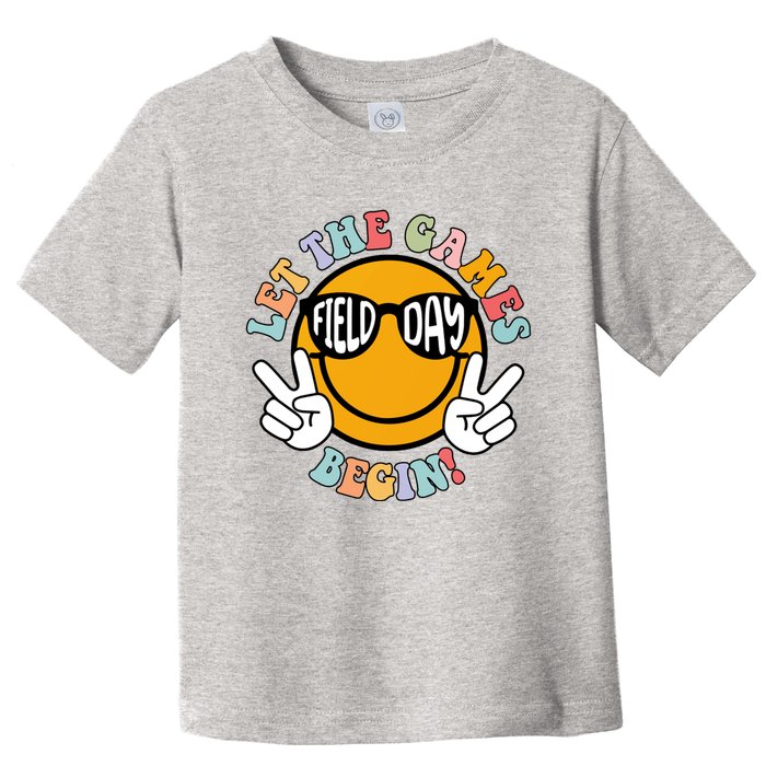 Let The Games Begin Field Day Smile Face Toddler T-Shirt