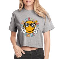 Let The Games Begin Field Day Smile Face Crop Top