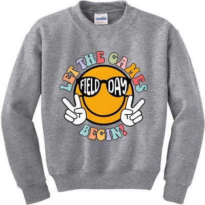 Let The Games Begin Field Day Smile Face Kids Sweatshirt