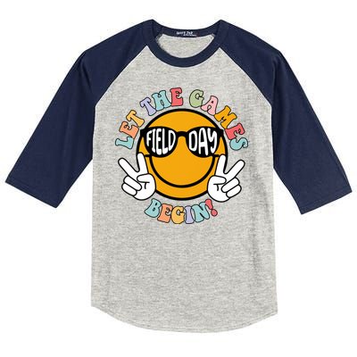 Let The Games Begin Field Day Smile Face Kids Colorblock Raglan Jersey