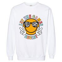 Let The Games Begin Field Day Smile Face Garment-Dyed Sweatshirt