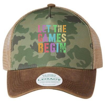 Let The Games Begin School Field Day Legend I'm Just Here Legacy Tie Dye Trucker Hat