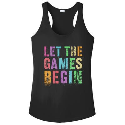 Let The Games Begin School Field Day Legend I'm Just Here Ladies PosiCharge Competitor Racerback Tank