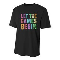 Let The Games Begin School Field Day Legend I'm Just Here Youth Performance Sprint T-Shirt