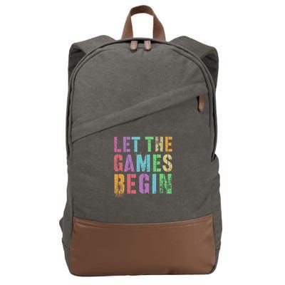 Let The Games Begin School Field Day Legend I'm Just Here Cotton Canvas Backpack