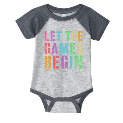 Let The Games Begin School Field Day Legend I'm Just Here Infant Baby Jersey Bodysuit
