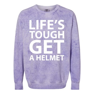 LifeS Tough Get A Helmet Man Funny Vintage Colorblast Crewneck Sweatshirt