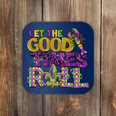 Let The Good Times Roll Mardi Gras Fat Tuesday Gift Fleur De Lis Coaster