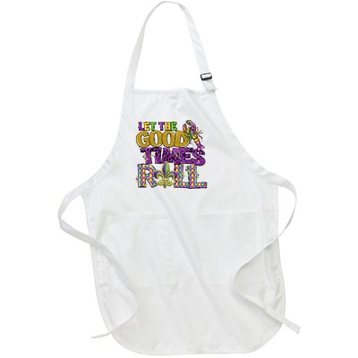 Let The Good Times Roll Mardi Gras Fat Tuesday Gift Fleur De Lis Full-Length Apron With Pockets