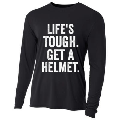 LifeS Tough Get A Helmet Man Funny Vintage Cooling Performance Long Sleeve Crew