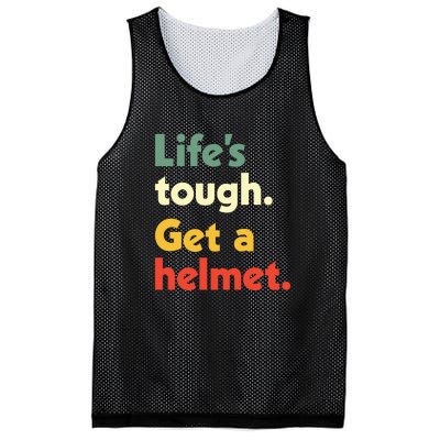 Lifes Tough. Get A Helmet. Mesh Reversible Basketball Jersey Tank