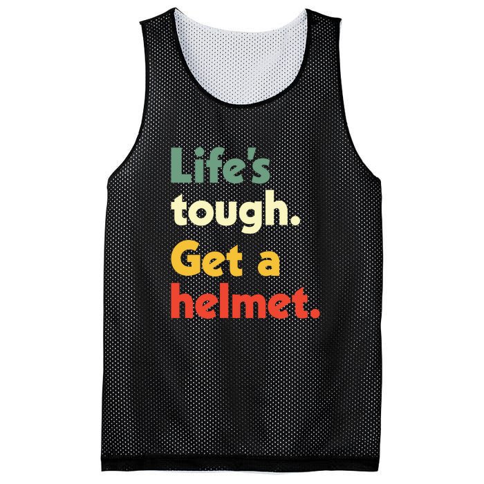 Lifes Tough. Get A Helmet. Mesh Reversible Basketball Jersey Tank