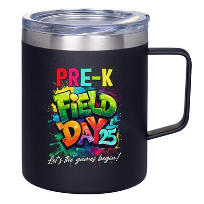 Let The Games Begin Pre K Field Day 2025 Teacher 12oz Stainless Steel Coffee Mug