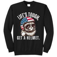 LifeS Tough Get A Helmet Funny Cat Sweatshirt