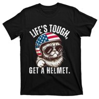 LifeS Tough Get A Helmet Funny Cat T-Shirt