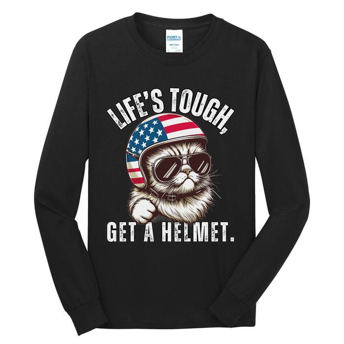 LifeS Tough Get A Helmet Funny Cat Tall Long Sleeve T-Shirt