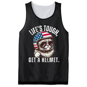 LifeS Tough Get A Helmet Funny Cat Mesh Reversible Basketball Jersey Tank