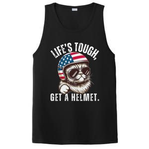 LifeS Tough Get A Helmet Funny Cat PosiCharge Competitor Tank