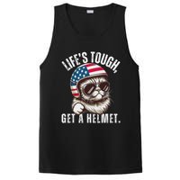 LifeS Tough Get A Helmet Funny Cat PosiCharge Competitor Tank