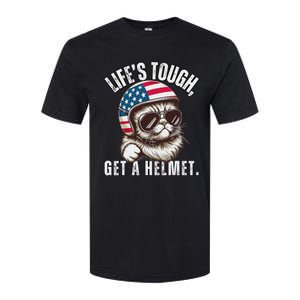 LifeS Tough Get A Helmet Funny Cat Softstyle CVC T-Shirt