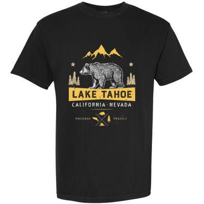 Lake Tahoe Gift California Nevada Vintage Bear Funny Gift Garment-Dyed Heavyweight T-Shirt