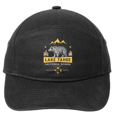 Lake Tahoe Gift California Nevada Vintage Bear Funny Gift 7-Panel Snapback Hat