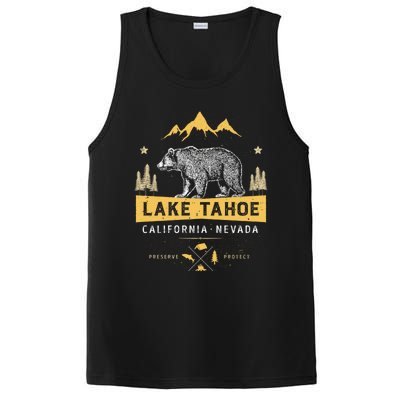 Lake Tahoe Gift California Nevada Vintage Bear Funny Gift PosiCharge Competitor Tank