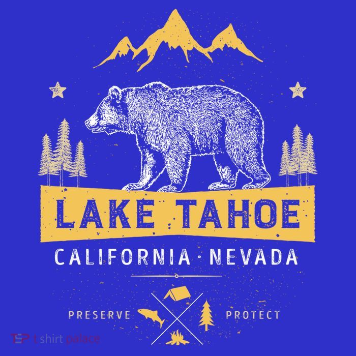 Lake Tahoe Gift California Nevada Vintage Bear Funny Gift Tall T-Shirt