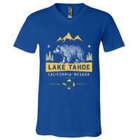 Lake Tahoe Gift California Nevada Vintage Bear Funny Gift V-Neck T-Shirt