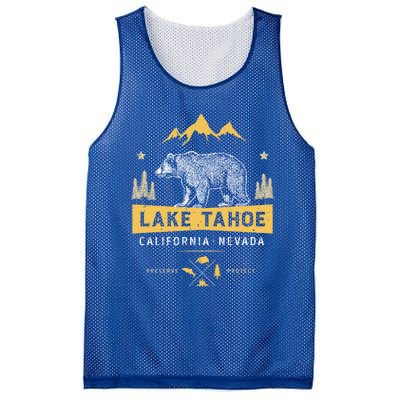 Lake Tahoe Gift California Nevada Vintage Bear Funny Gift Mesh Reversible Basketball Jersey Tank