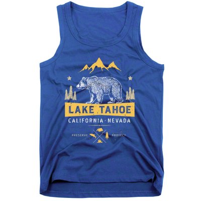 Lake Tahoe Gift California Nevada Vintage Bear Funny Gift Tank Top